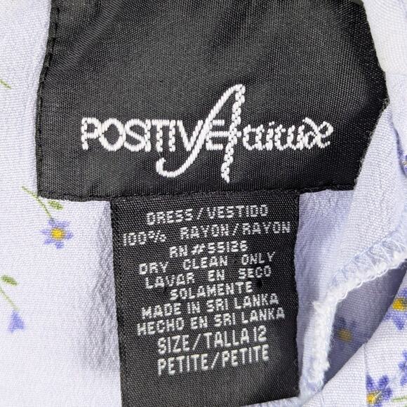 Positive Attitude 12P Vintage 90s Floral Rayon Midi Dress Lavender Sri Lanka - Picture 3 of 4